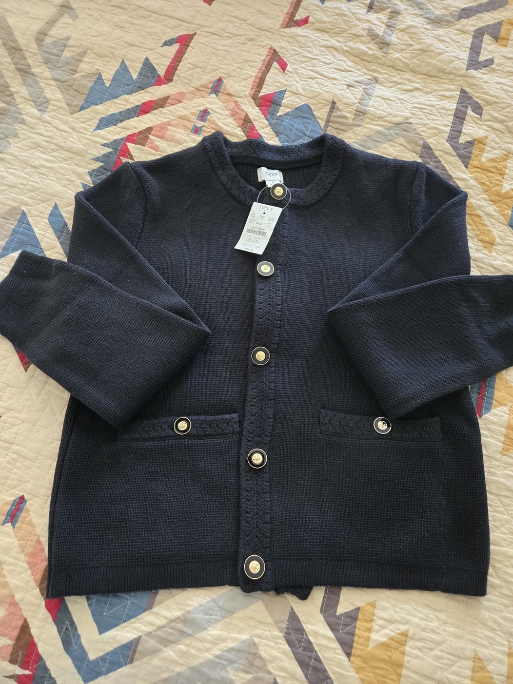 J. Crew Black Knit Button-Front Cardigan Sweater Jacket Coat NWT Size Small - Picture 2 of 4